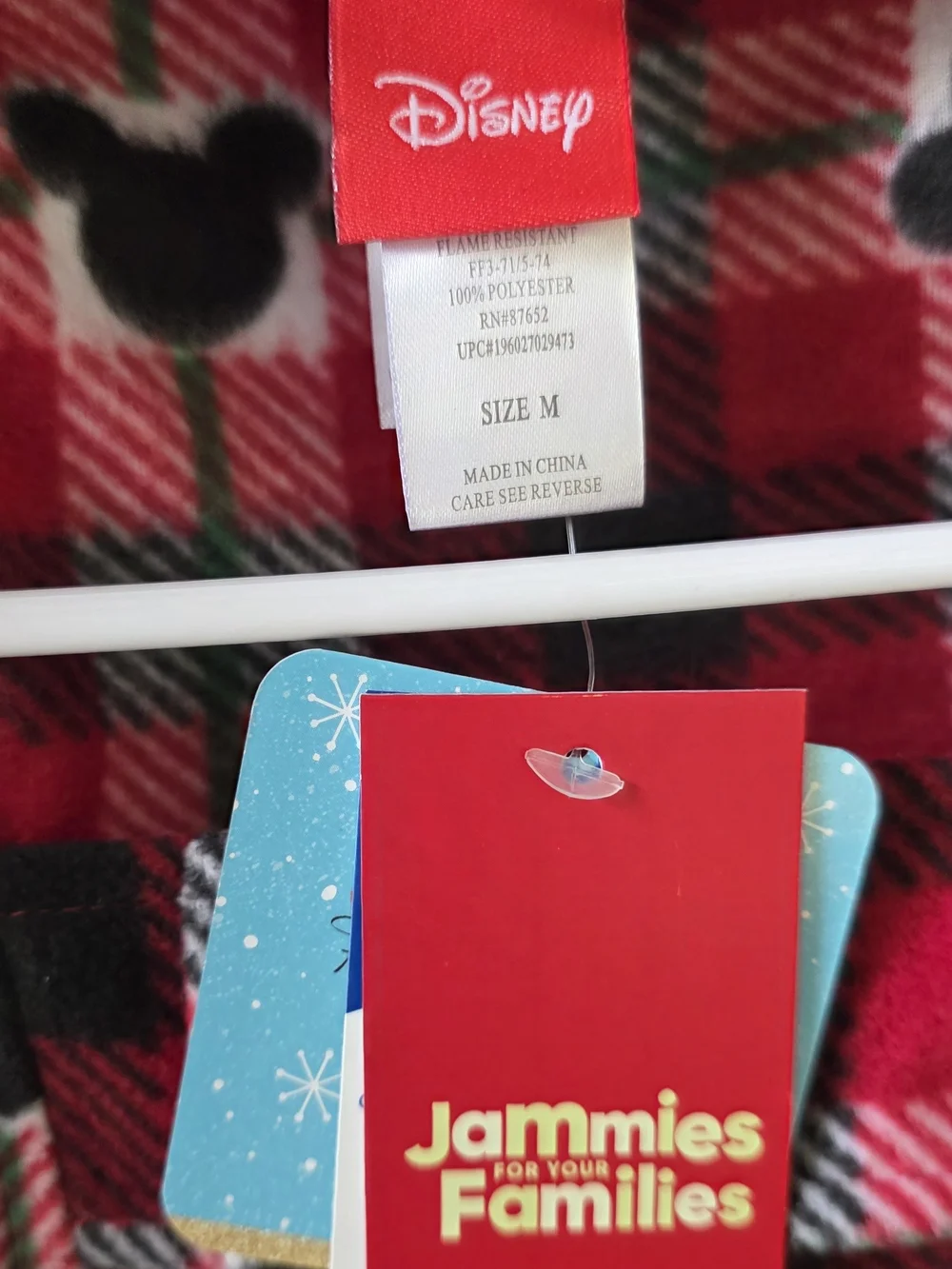 NWT Disney's Mickey Mouse Pet Plaid Bodysuit by Jammies For Your Families Medium